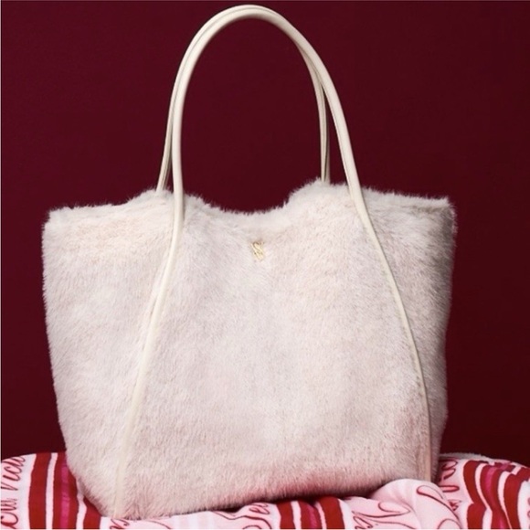 Victoria's Secret Handbags - Victorias secret Cream Fur Tote Bag